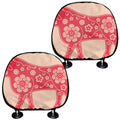 Chinese Flower Ox Zodiac Print Car Headrest Covers