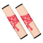 Chinese Flower Ox Zodiac Print Car Seat Belt Covers
