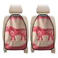 Chinese Flower Ox Zodiac Print Car Seat Organizers