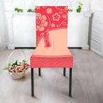 Chinese Flower Ox Zodiac Print Dining Chair Slipcover