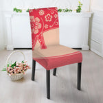 Chinese Flower Ox Zodiac Print Dining Chair Slipcover