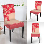 Chinese Flower Ox Zodiac Print Dining Chair Slipcover