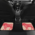Chinese Flower Ox Zodiac Print Front and Back Car Floor Mats