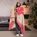 Chinese Flower Ox Zodiac Print Hooded Blanket