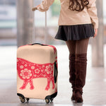 Chinese Flower Ox Zodiac Print Luggage Cover