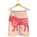 Chinese Flower Ox Zodiac Print Men's Shorts