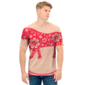 Chinese Flower Ox Zodiac Print Men's T-Shirt
