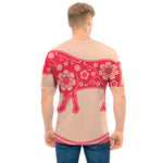Chinese Flower Ox Zodiac Print Men's T-Shirt