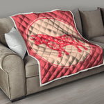 Chinese Flower Ox Zodiac Print Quilt