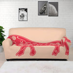 Chinese Flower Ox Zodiac Print Sofa Cover