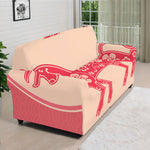 Chinese Flower Ox Zodiac Print Sofa Cover