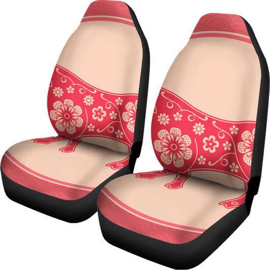 Chinese Flower Ox Zodiac Print Universal Fit Car Seat Covers