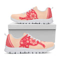 Chinese Flower Ox Zodiac Print White Running Shoes