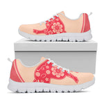 Chinese Flower Ox Zodiac Print White Sneakers