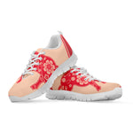 Chinese Flower Ox Zodiac Print White Sneakers