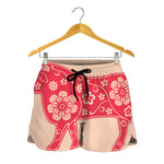 Chinese Flower Ox Zodiac Print Women's Shorts