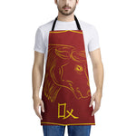 Chinese Horoscope Ox Sign Print Apron