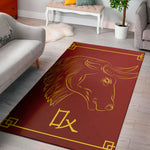 Chinese Horoscope Ox Sign Print Area Rug