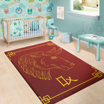 Chinese Horoscope Ox Sign Print Area Rug