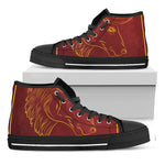 Chinese Horoscope Ox Sign Print Black High Top Shoes