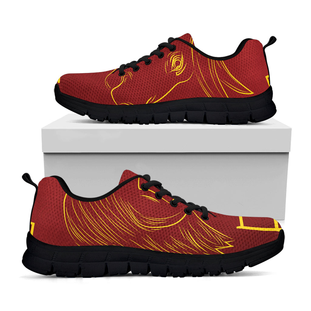 Chinese Horoscope Ox Sign Print Black Sneakers