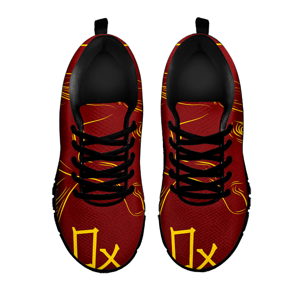 Chinese Horoscope Ox Sign Print Black Sneakers