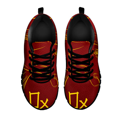 Chinese Horoscope Ox Sign Print Black Sneakers