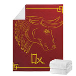 Chinese Horoscope Ox Sign Print Blanket