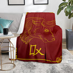 Chinese Horoscope Ox Sign Print Blanket