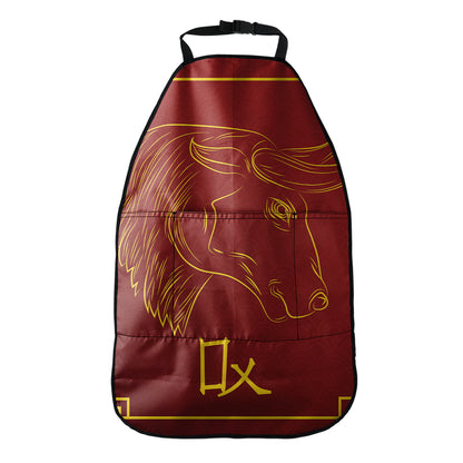 Chinese Horoscope Ox Sign Print Car Seat Organizers