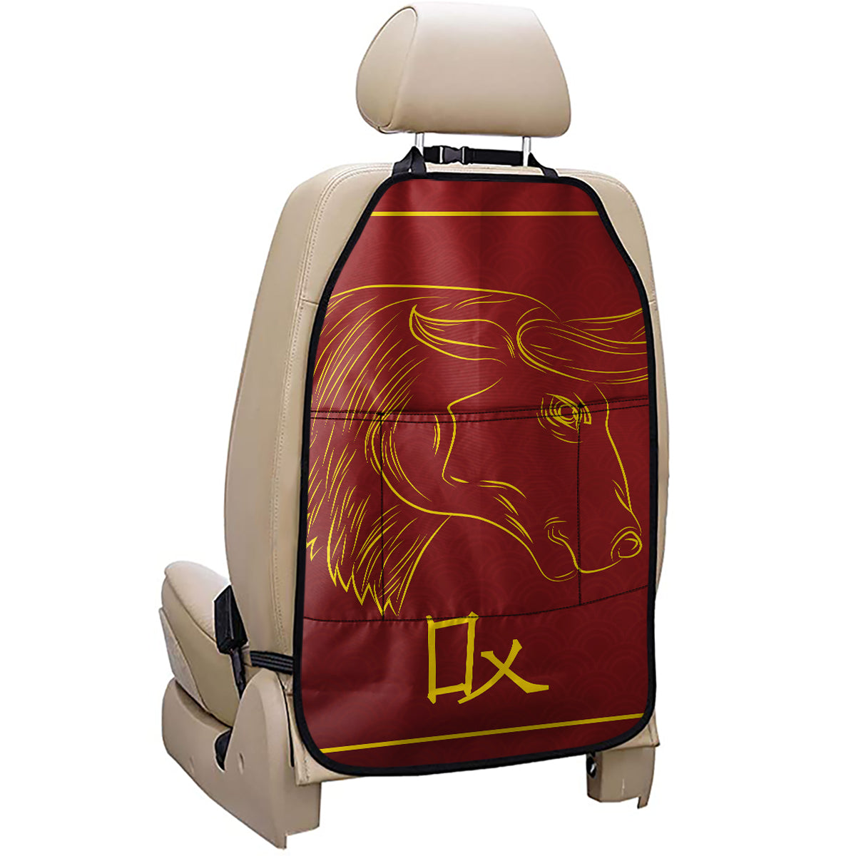 Chinese Horoscope Ox Sign Print Car Seat Organizers