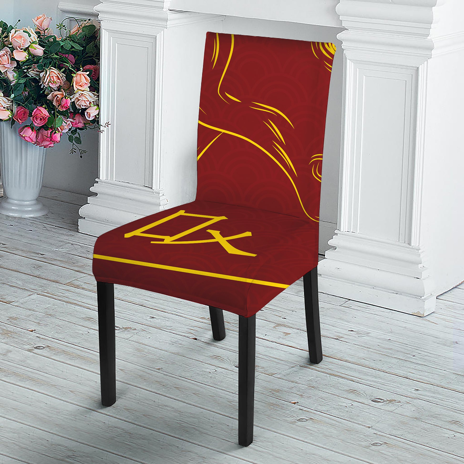 Chinese Horoscope Ox Sign Print Dining Chair Slipcover
