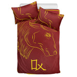 Chinese Horoscope Ox Sign Print Duvet Cover Bedding Set
