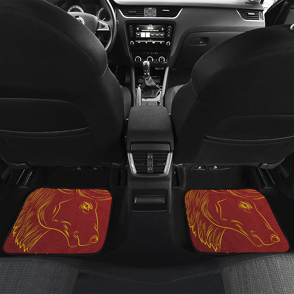 Chinese Horoscope Ox Sign Print Front and Back Car Floor Mats