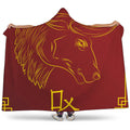 Chinese Horoscope Ox Sign Print Hooded Blanket