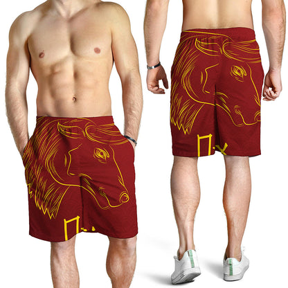 Chinese Horoscope Ox Sign Print Men's Shorts