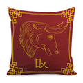 Chinese Horoscope Ox Sign Print Pillow Cover