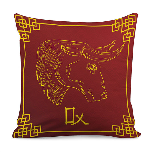 Chinese Horoscope Ox Sign Print Pillow Cover