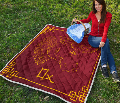 Chinese Horoscope Ox Sign Print Quilt