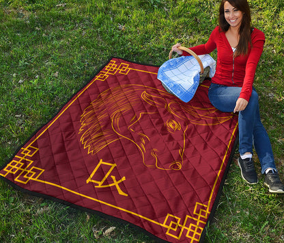 Chinese Horoscope Ox Sign Print Quilt