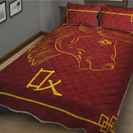 Chinese Horoscope Ox Sign Print Quilt Bed Set