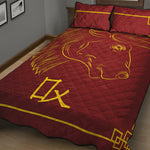 Chinese Horoscope Ox Sign Print Quilt Bed Set