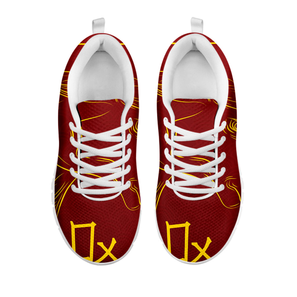 Chinese Horoscope Ox Sign Print White Sneakers