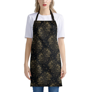 Chinese Koi Carp Pattern Print Apron