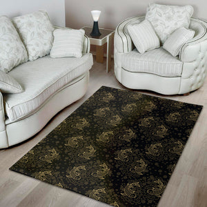 Chinese Koi Carp Pattern Print Area Rug