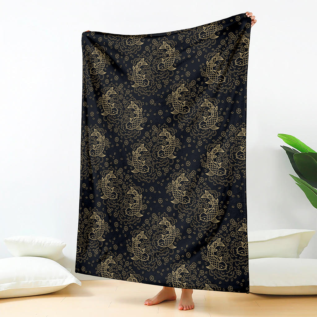 Chinese Koi Carp Pattern Print Blanket