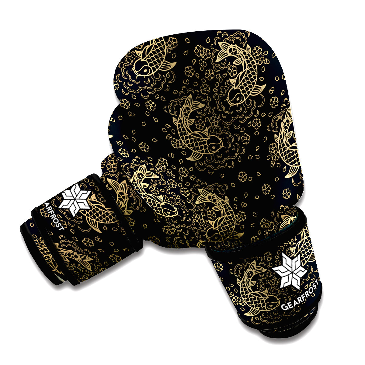 Chinese Koi Carp Pattern Print Boxing Gloves