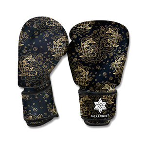 Chinese Koi Carp Pattern Print Boxing Gloves