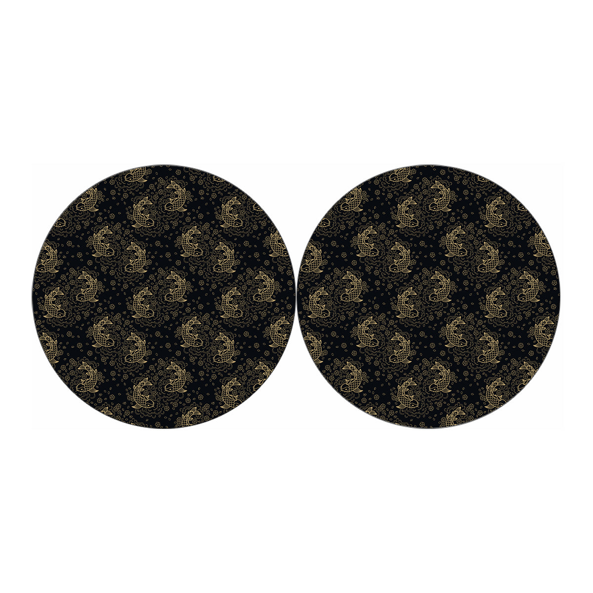 Chinese Koi Carp Pattern Print Car Coasters