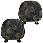 Chinese Koi Carp Pattern Print Car Headrest Covers